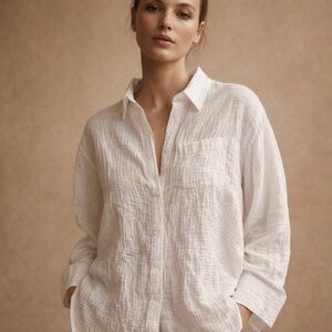 Women's White Button Down Shirt